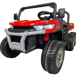 Jeep Elettrica per Bambini 24V Rosso 2 Posti 6 Ruote con MP3 e USB