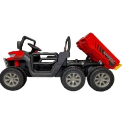 Jeep Elettrica per Bambini 24V Rosso 2 Posti 6 Ruote con MP3 e USB