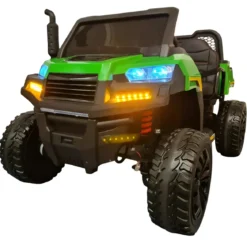 Jeep Elettrica 4x4 per Bambini 2 Posti Telecomando e Sedile in Pelle