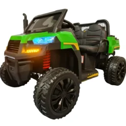 Jeep Elettrica 4x4 per Bambini 2 Posti Telecomando e Sedile in Pelle