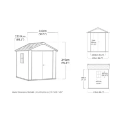 Keter Apex Casetta da Giardino in Resina Effetto Legno 230x224x246 cm