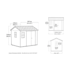 Keter Apex Casetta da Giardino in Resina Effetto Legno 287x230x246 cm