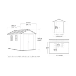 Keter Apex Casetta da Giardino Resina Effetto Legno 350x230x246 cm