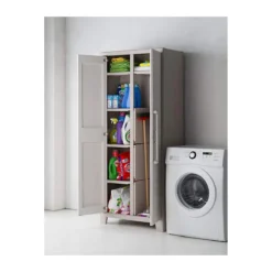 Keter Armadio Alto Beige Porta Scope Ripiani in Resina Mobiletto Antipioggia per Esterno