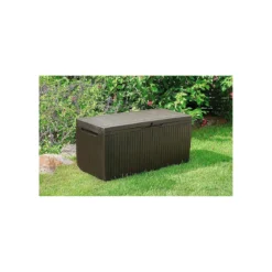 Keter Baule Cassapanca Contenitore con Seduta Giardino Ruote Plastica Esterno