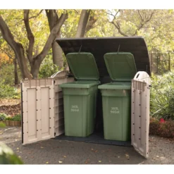 Keter Box da Giardino per Esterno Beige Armadio Resina Pavimento Grande Compatto