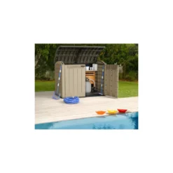Keter Box da Giardino per Esterno Beige Armadio Resina Pavimento Grande Compatto