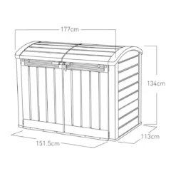 Keter Box da Giardino per Esterno Beige Armadio Resina Pavimento Grande Compatto