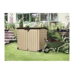 Keter Box per Esterno Resina Pavimento Lavoro Beige Compatto da Giardino Armadio