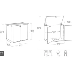 Keter Box per Esterno Resina Pavimento Lavoro Beige Compatto da Giardino Armadio