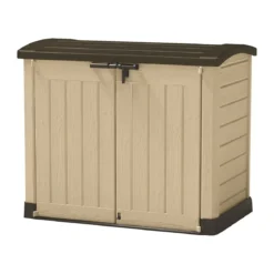 Keter Box per Esterno Resina Pavimento Lavoro Beige Compatto da Giardino Armadio