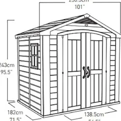 Keter Casetta per Attrezzi Factor 256x182 con Pavimento Interno da Giardino