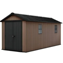Keter Newton Plus Casetta da Giardino 230x539 PVC Effetto Legno 2 Ante