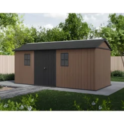 Keter Newton Plus Casetta da Giardino 230x539 PVC Effetto Legno 2 Ante