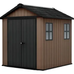 Keter Newton Plus Casetta da Giardino PVC Effetto Legno 230x224 Finestre