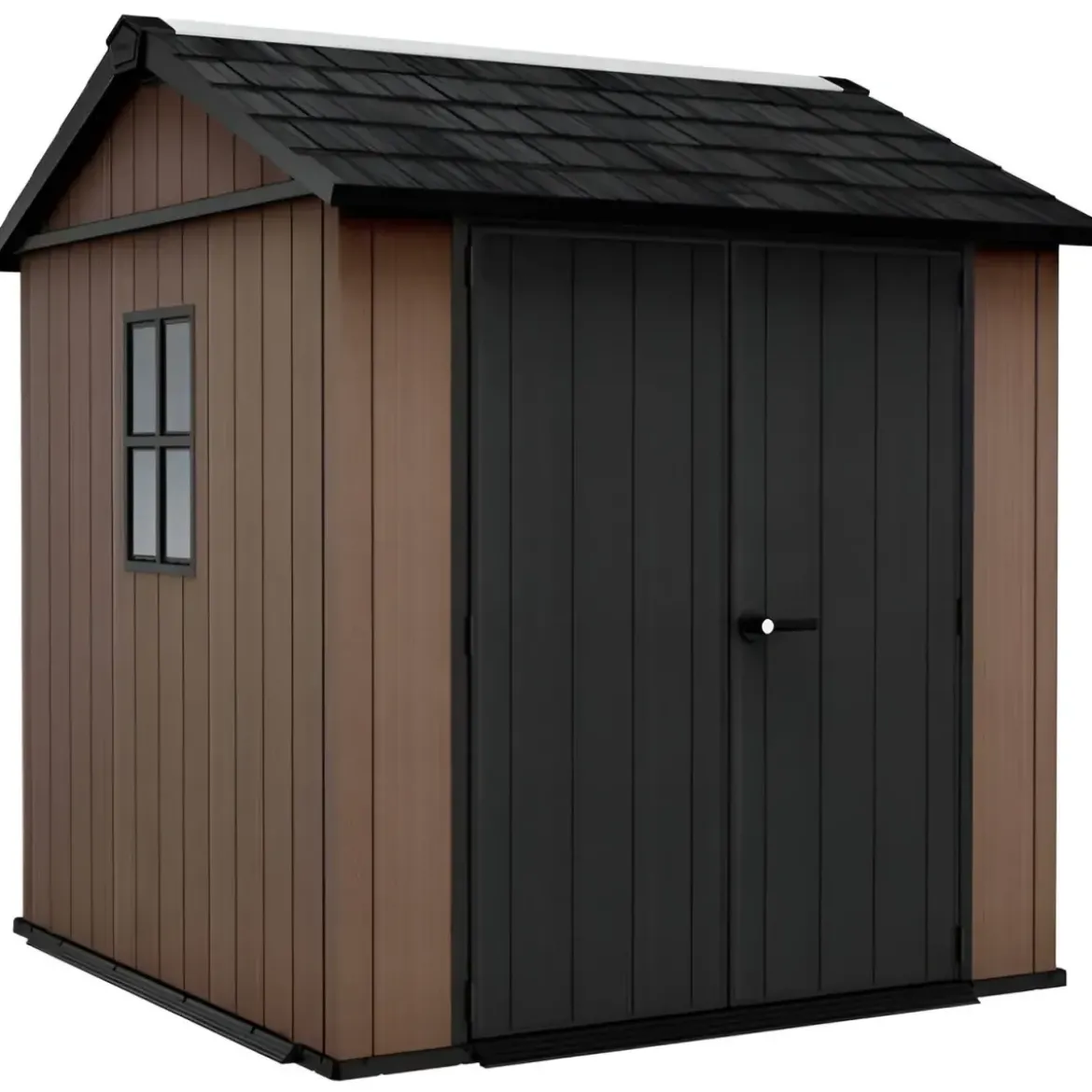 Keter Newton Plus Casetta da Giardino PVC Effetto Legno 230x224 Finestre