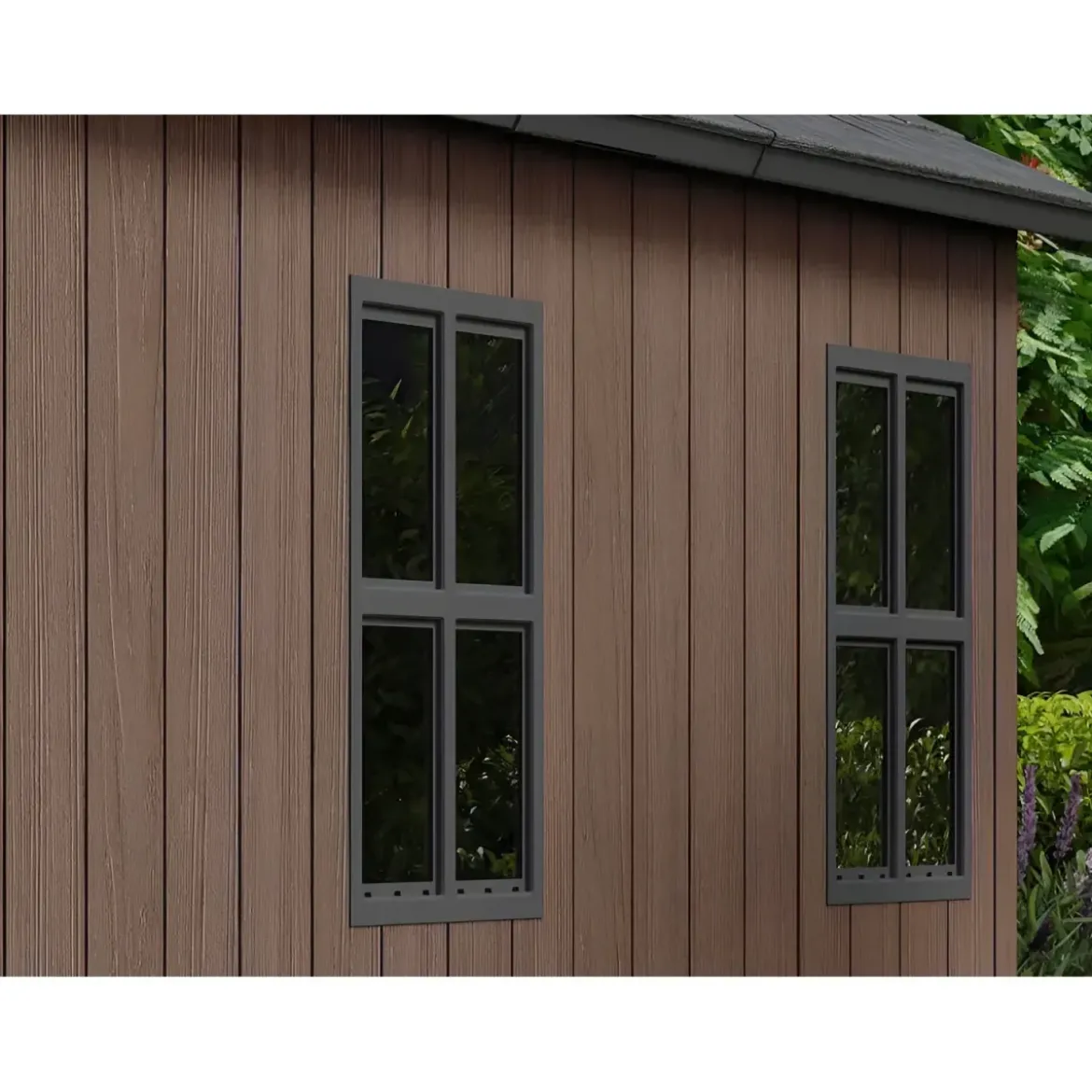 Keter Newton Plus Casetta da Giardino PVC Effetto Legno 230x224 Finestre