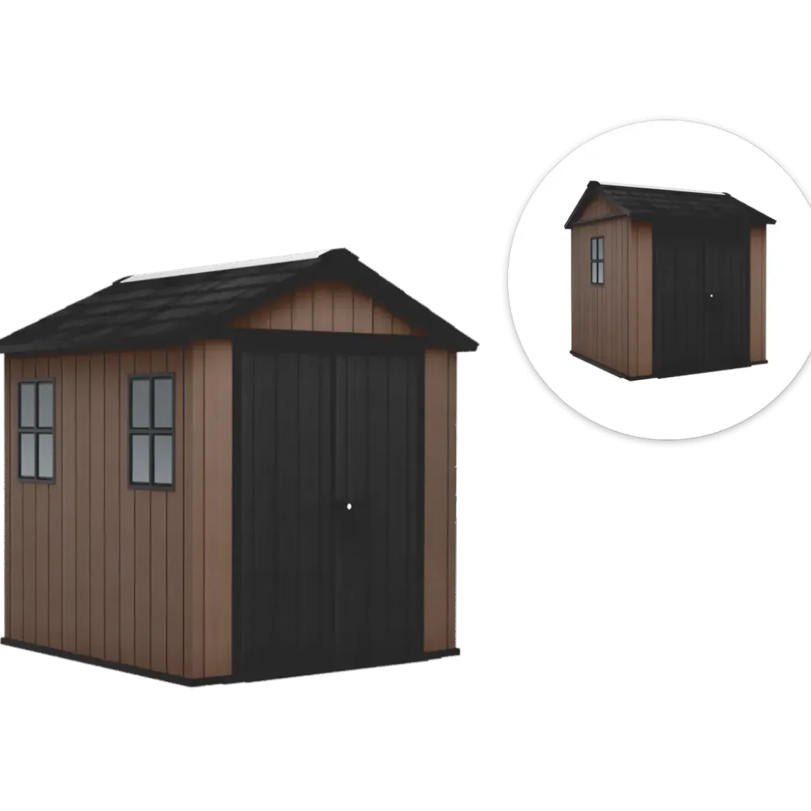 Keter Newton Plus Casetta da Giardino PVC Effetto Legno 230x224 Finestre