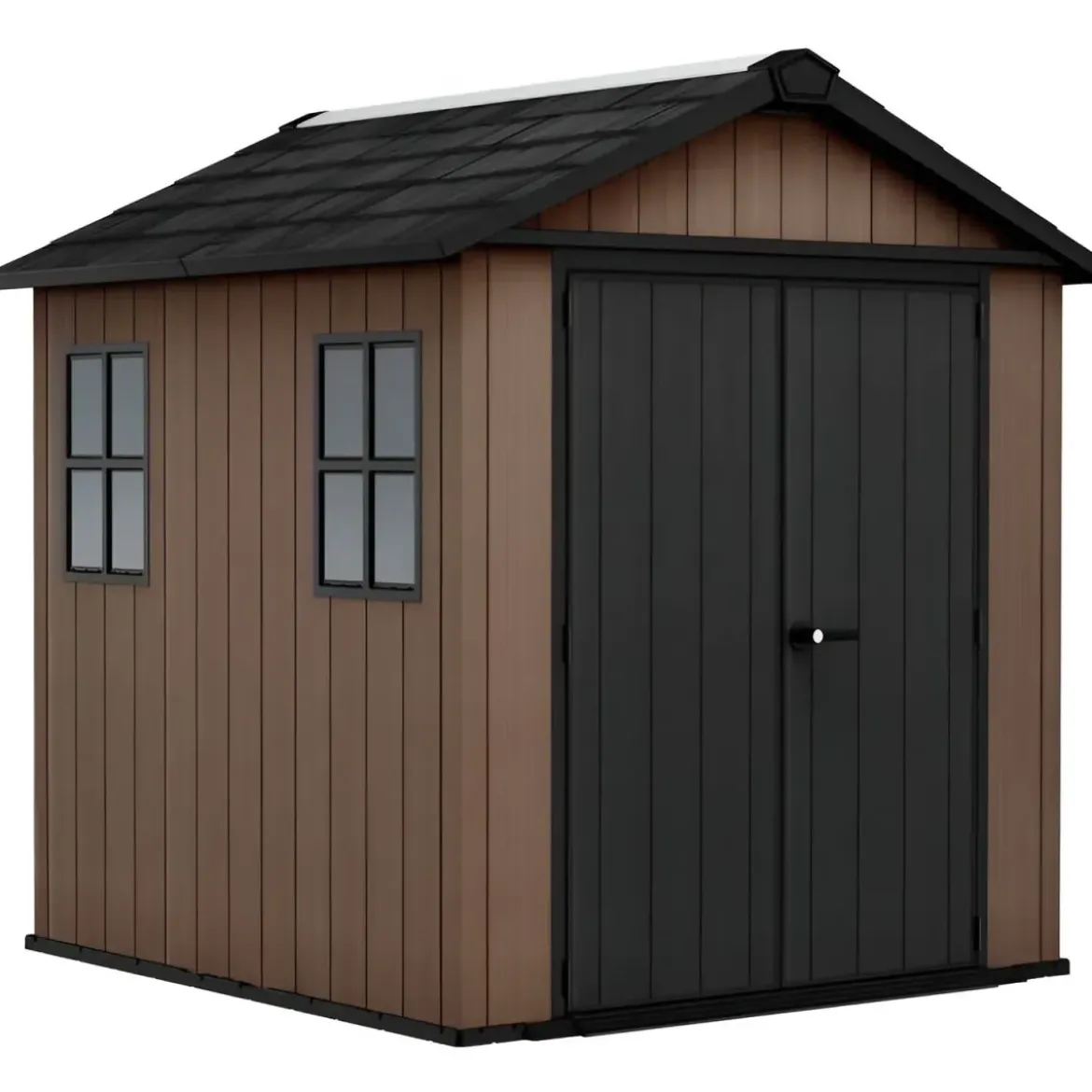 Keter Newton Plus Casetta da Giardino PVC Effetto Legno 230x224 Finestre