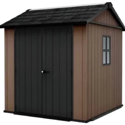 Keter Newton Plus Casetta da Giardino PVC Effetto Legno 230x224 Finestre