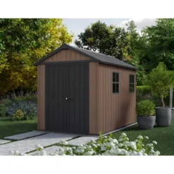 Keter Newton Plus Casetta da Giardino 230x287 PVC Effetto Legno 2 Ante