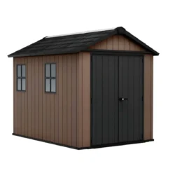 Keter Newton Plus Casetta da Giardino 230x287 PVC Effetto Legno 2 Ante