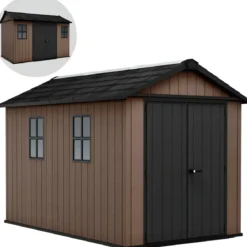 Keter Newton Plus Casetta da Giardino 230x350 PVC Effetto Legno 2 Ante