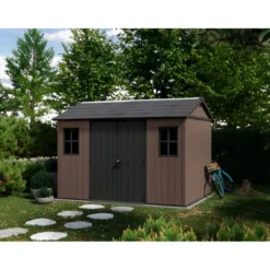 Keter Newton Plus Casetta da Giardino 230x350 PVC Effetto Legno 2 Ante