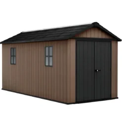 Keter Newton Plus Casetta da Giardino 230x476 PVC Effetto Legno 2 Ante