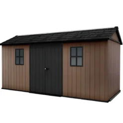 Keter Newton Plus Casetta da Giardino 230x476 PVC Effetto Legno 2 Ante