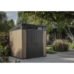 Keter Pent Casetta da Giardino 2x2 Resina Effetto Legno Doghe Veneziane