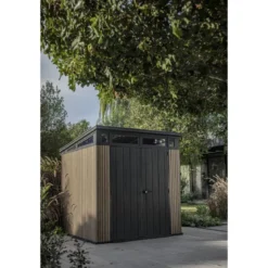 Keter Pent Casetta da Giardino 2x2 Resina Effetto Legno Doghe Veneziane