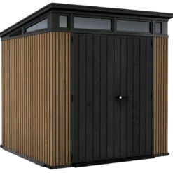 Keter Pent Casetta da Giardino 2x2 Resina Effetto Legno Doghe Veneziane