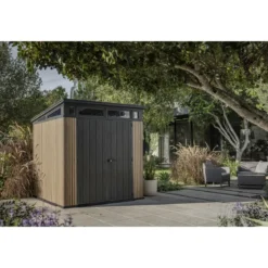 Keter Pent Casetta da Giardino 2x2 Resina Effetto Legno Doghe Veneziane