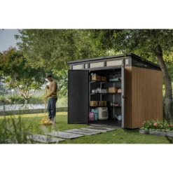 Keter Pent Casetta da Giardino 277x218 Resina Effetto Legno Finestre