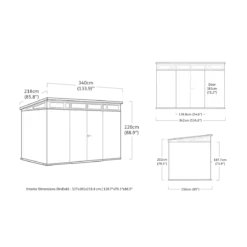Keter Pent Casetta da Giardino 340x218 Resina Effetto Legno Doppia Porta