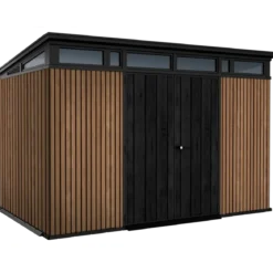 Keter Pent Casetta da Giardino 340x218 Resina Effetto Legno Doppia Porta