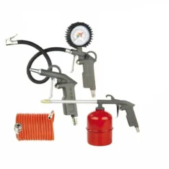 Kit Accessori Globex per Compressore 4 Pezzi con Pistola Gonfiaggio