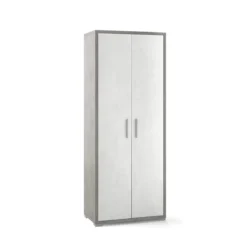 Kit Armadio Alto 2 Ante 180 cm Ossido Grigio Multiuso da Ufficio Mobile Moderno