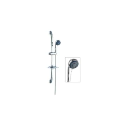 Kit Asta Saliscendi per Doccia Completo Colonna e Portasapone Bagno