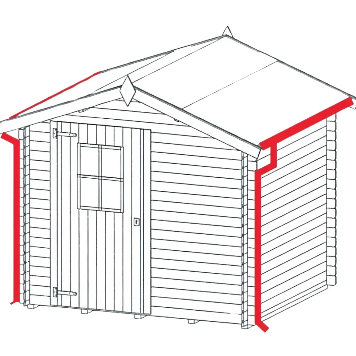 Kit C Grondaia Zincata Casette Legno Falde 260 e 300 cm con Accessori