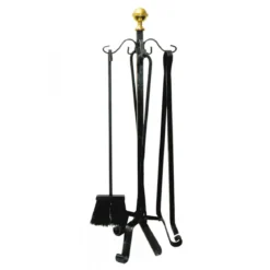 Kit di 5 Accessori per Camino Attrezzi Caminetto Pinza e Scopa per Cenere