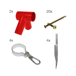 Kit Ferramenta per Altalena Doppia Seduta in Legno Pali diam 10cm per Bambini