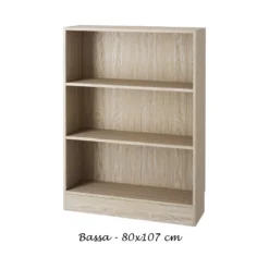 Kit Libreria in Legno Moderna Rovere Bassa Stretta Scaffali Ripiani da Ufficio