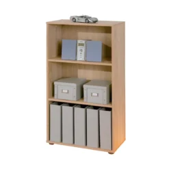 Kit Libreria in Legno 60 Rovere Moderna Bassa Stretta Scaffali Ufficio Cameretta