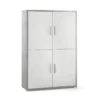 Kit Mobile Credenza 4 Ante Ossido Grigio Archivio con Ripiani Ufficio Soggiorno