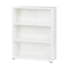 Kit Mobile Libreria Alta 3 Ripiani Bianca Bassa Legno Moderna Cameretta Design