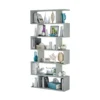 Kit Mobile Libreria 80 Cemento 6 Ripiani Design a Giorno Legno Modulare Moderna