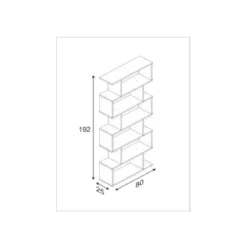 Kit Mobile Libreria 80 Cemento 6 Ripiani Design a Giorno Legno Modulare Moderna
