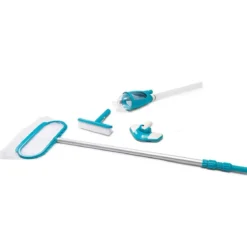 Kit Pulizia Deluxe Piscina Fuori Terra Asta Telescopica Spazzola Retino